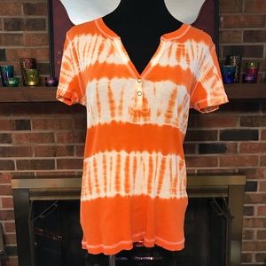 Chaps orange tye-dye Henley